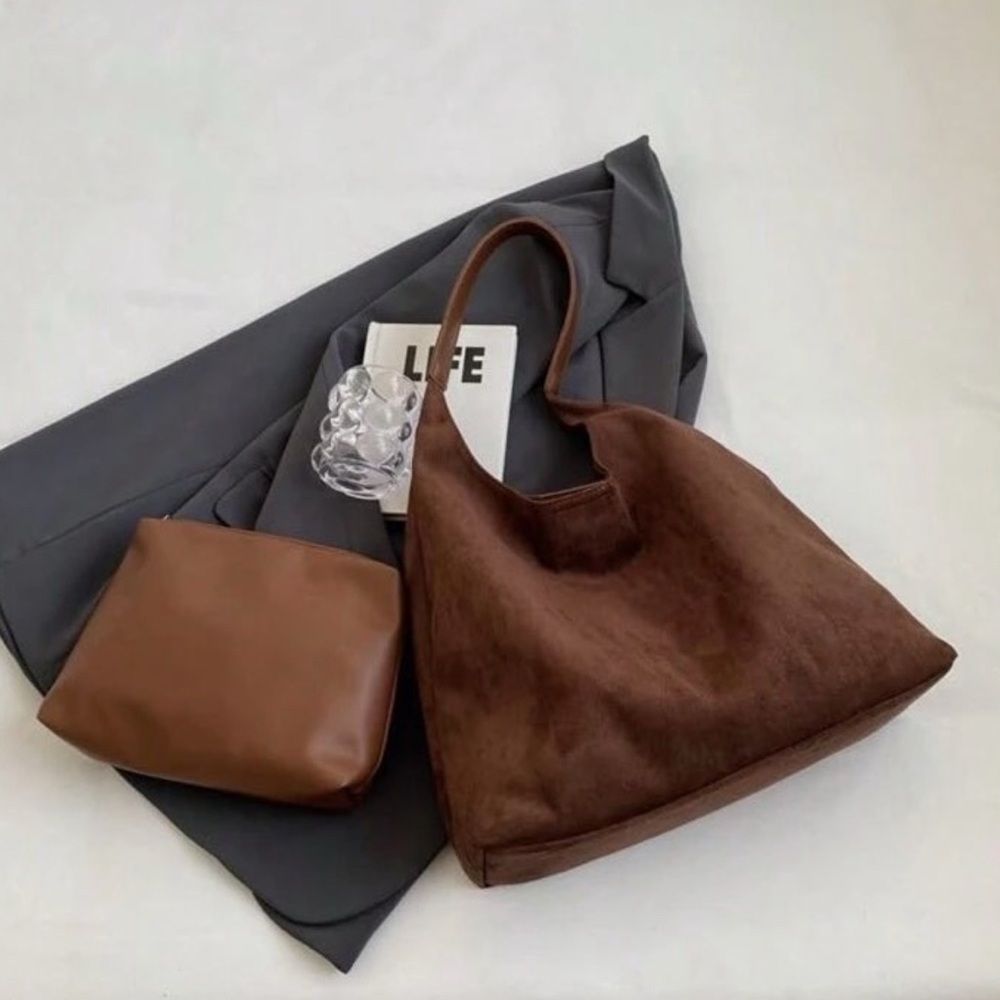 Brown Suede Tote - Picture 4 of 5
